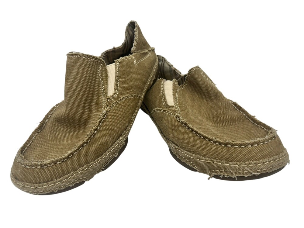 Tony Lama Lindale Tan Canvas Loafer Slip On Shoes RR3025L Women's Sz. 9.5B